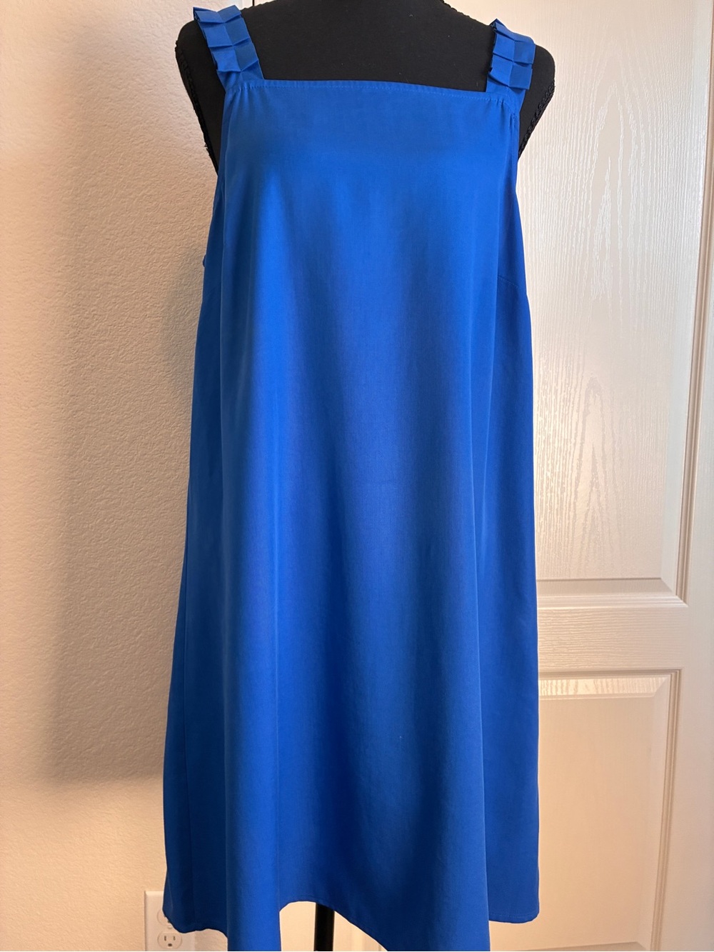 Daniele Cremieux Royal Blue Sleeveless Midi Dress with Pleated Strap